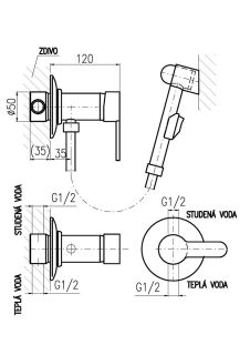 Гигиенический душ со смесителем Rav Slezak Zambezi ZA047 хром